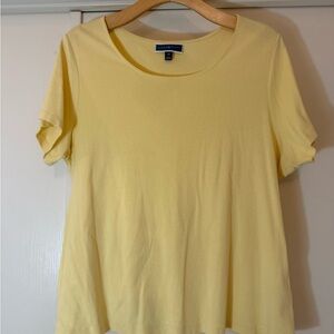 Karen Scott Soft Yellow Short Sleeve Tee